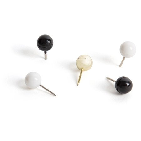 U Brands Pushpins, Sphere, 2/5"Wx2/5"Lx3/4"H, 200/PK, Assorted 200PK UBR3084U0624